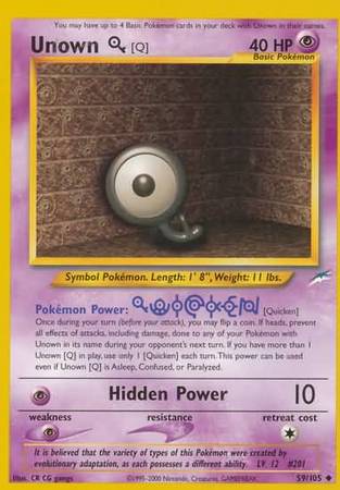 Pokemon | Unown [Q] (59/105) [Neo Destiny Unlimited] | The Nerd Merchant