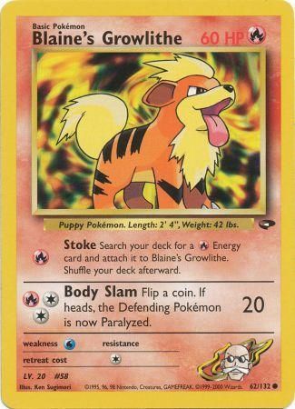 Pokemon | Blaine's Growlithe (62/132) [Gym Challenge Unlimited] | The Nerd Merchant