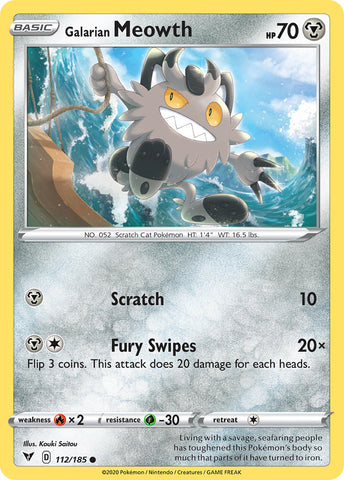 Pokemon | Galarian Meowth (112/185) [Sword & Shield: Vivid Voltage] | The Nerd Merchant
