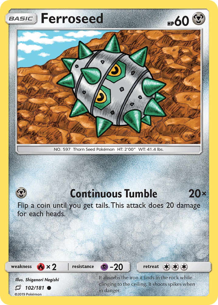 Pokemon | Ferroseed (102/181) [Sun & Moon: Team Up] | The Nerd Merchant