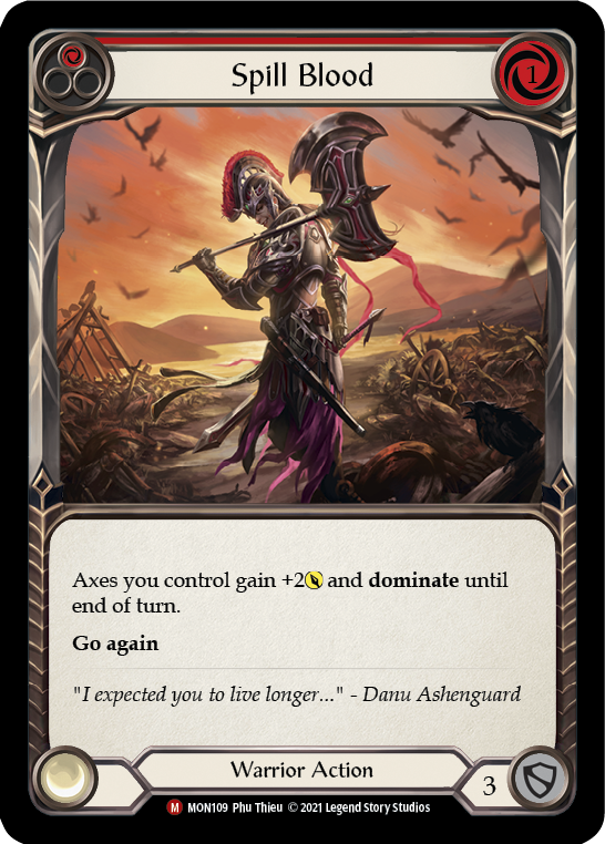 Flesh and Blood TCG | Spill Blood [MON109-RF] (Monarch)  1st Edition Rainbow Foil | The Nerd Merchant
