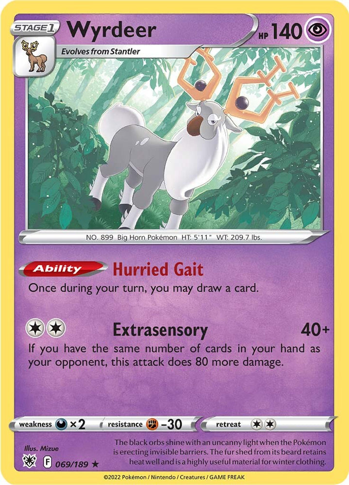 Pokemon | Wyrdeer (069/189) (Theme Deck Exclusive) [Sword & Shield: Astral Radiance] | The Nerd Merchant