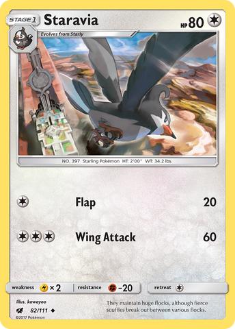 Pokemon | Staravia (82/111) [Sun & Moon: Crimson Invasion] | The Nerd Merchant