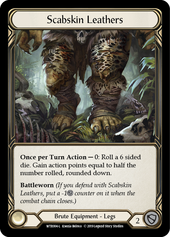 Flesh and Blood TCG | Scabskin Leathers [WTR004-L] (Welcome to Rathe)  Alpha Print Cold Foil | The Nerd Merchant