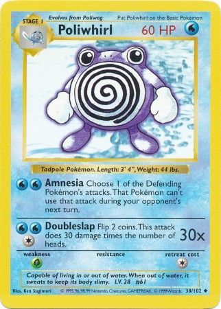 Pokemon | Poliwhirl (38/102) [Base Set Shadowless Unlimited] | The Nerd Merchant
