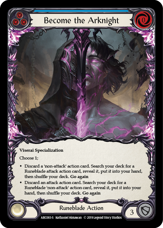 Flesh and Blood TCG | Become the Arknight [ARC083-S] (Arcane Rising)  1st Edition Rainbow Foil | The Nerd Merchant