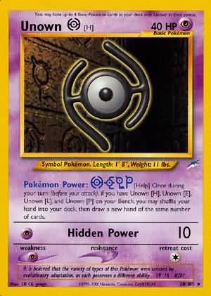 Pokemon | Unown [H] (28/105) [Neo Destiny Unlimited] | The Nerd Merchant