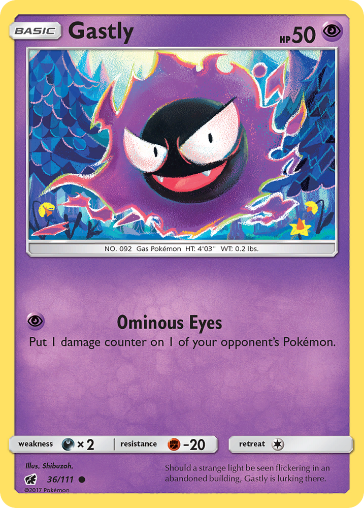 Pokemon | Gastly (36/111) [Sun & Moon: Crimson Invasion] | The Nerd Merchant