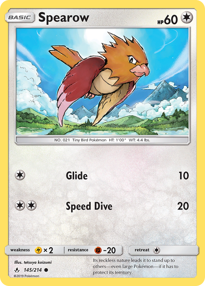Pokemon | Spearow (145/214) [Sun & Moon: Unbroken Bonds] | The Nerd Merchant
