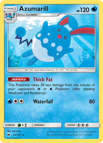 Pokemon | Azumarill (35/147) [Sun & Moon: Burning Shadows] | The Nerd Merchant
