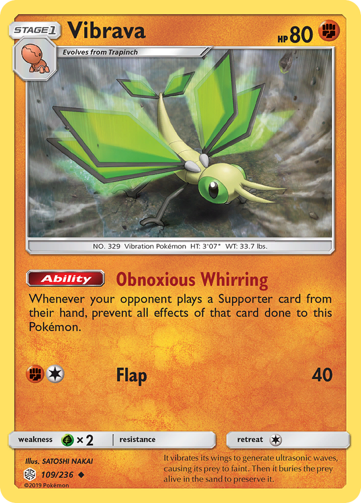 Pokemon| Vibrava (109/236) [Sun & Moon: Cosmic Eclipse] | The Nerd Merchant