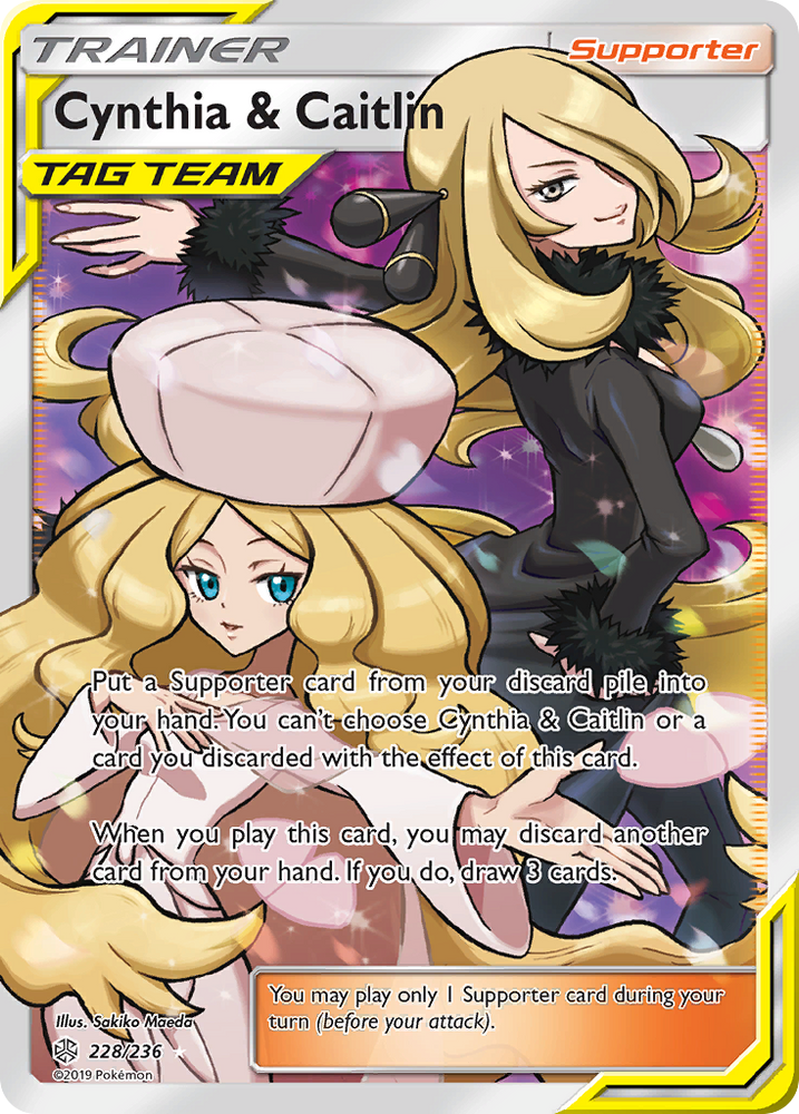Pokemon| Cynthia & Caitlin (228/236) [Sun & Moon: Cosmic Eclipse] | The Nerd Merchant