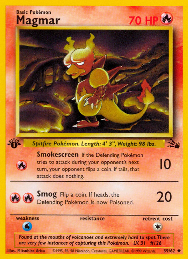 Pokemon | Magmar (39/62) [Fossil 1st Edition] | The Nerd Merchant