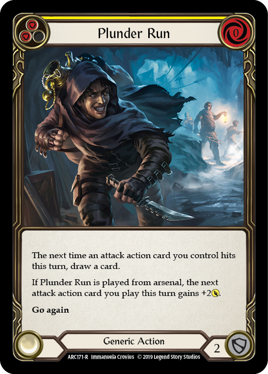 Flesh and Blood TCG | Plunder Run (Yellow) [ARC171-R] (Arcane Rising)  1st Edition Rainbow Foil | The Nerd Merchant