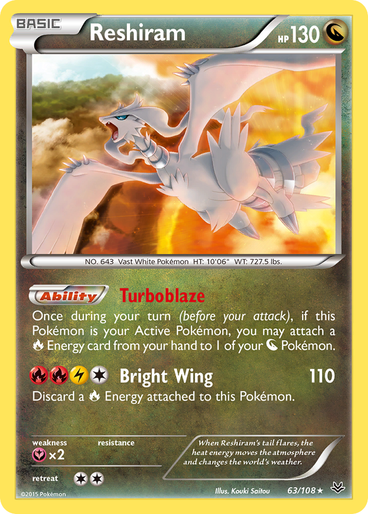 Pokemon | Reshiram (63/108) [XY: Roaring Skies] | The Nerd Merchant