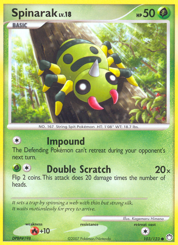 Pokemon | Spinarak (103/123) [Diamond & Pearl: Mysterious Treasures] | The Nerd Merchant