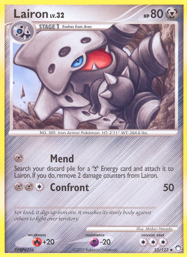 Pokemon | Lairon (53/123) [Diamond & Pearl: Mysterious Treasures] | The Nerd Merchant