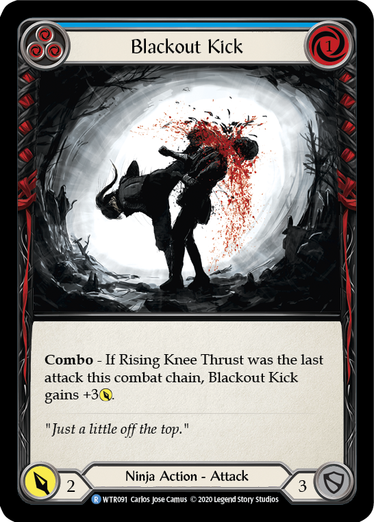 Flesh and Blood TCG | Blackout Kick (Blue) [U-WTR091] (Welcome to Rathe Unlimited)  Unlimited Rainbow Foil | The Nerd Merchant