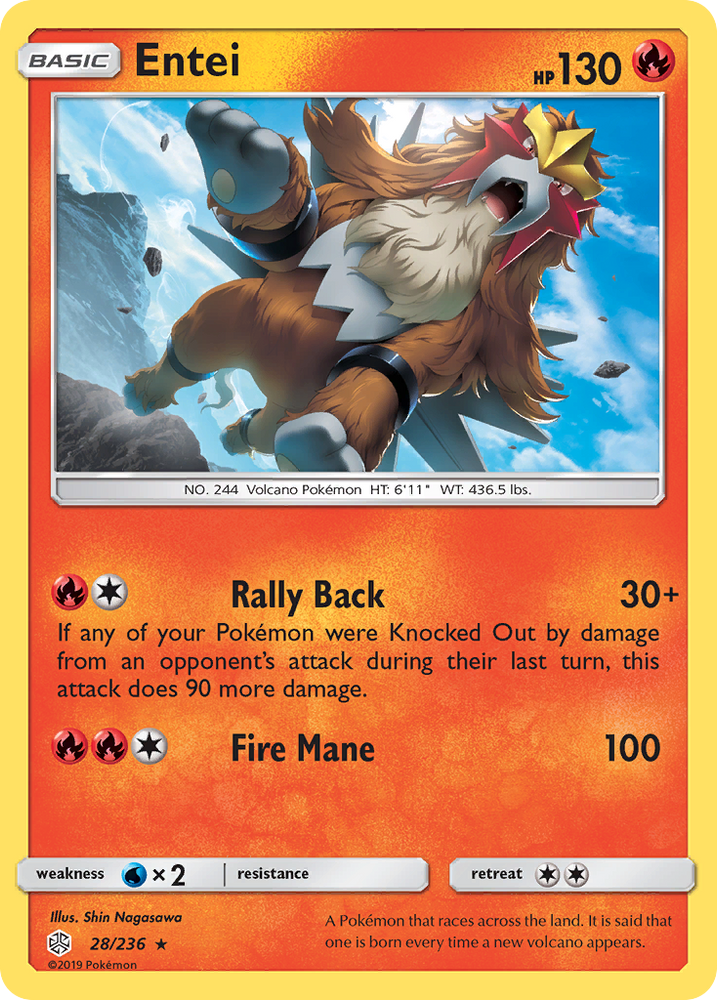 Pokemon| Entei (28/236) [Sun & Moon: Cosmic Eclipse] | The Nerd Merchant