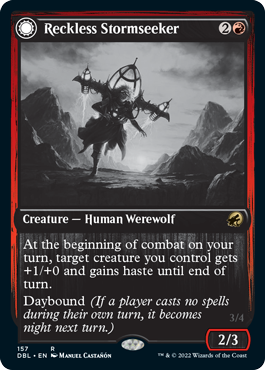 Magic | Reckless Stormseeker // Storm-Charged Slasher [Innistrad: Double Feature] | The Nerd Merchant