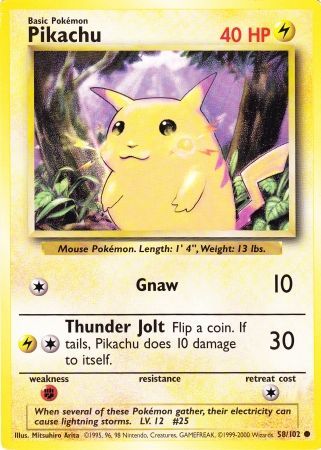 Pokemon | Pikachu (58/102) (Jumbo Card) [Base Set Unlimited] | The Nerd Merchant