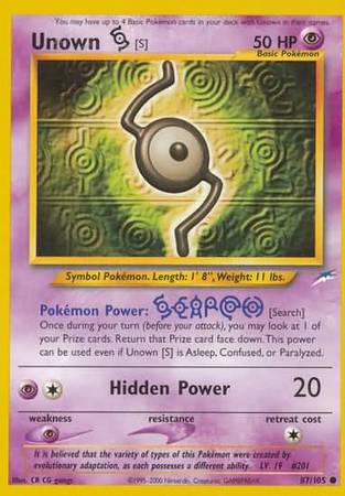 Pokemon | Unown [S] (87/105) [Neo Destiny Unlimited] | The Nerd Merchant