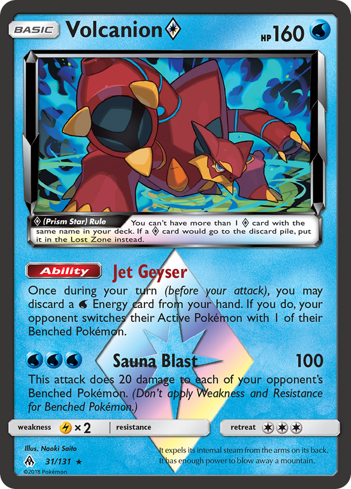 Pokemon | Volcanion (31/131) (Prism Star) [Sun & Moon: Forbidden Light] | The Nerd Merchant