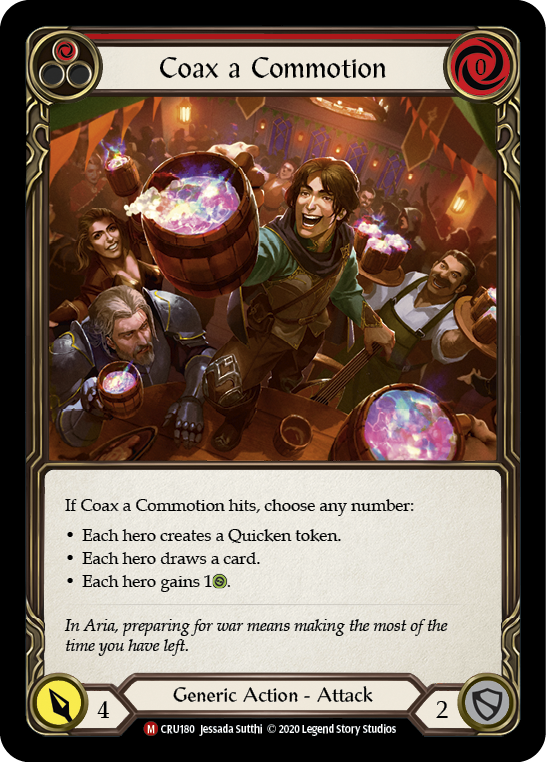 Flesh and Blood TCG | Coax a Commotion [CRU180] (Crucible of War)  1st Edition Normal | The Nerd Merchant