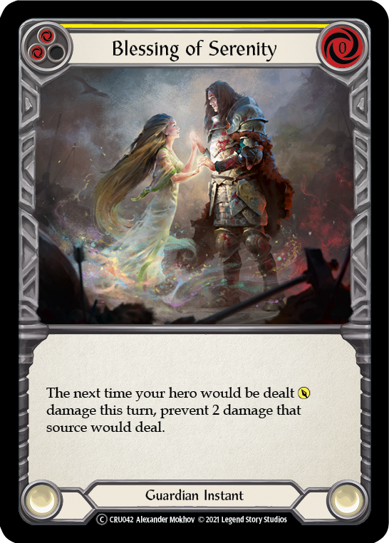 Flesh and Blood TCG | Blessing of Serenity (Yellow) [U-CRU042] (Crucible of War Unlimited)  Unlimited Rainbow Foil | The Nerd Merchant