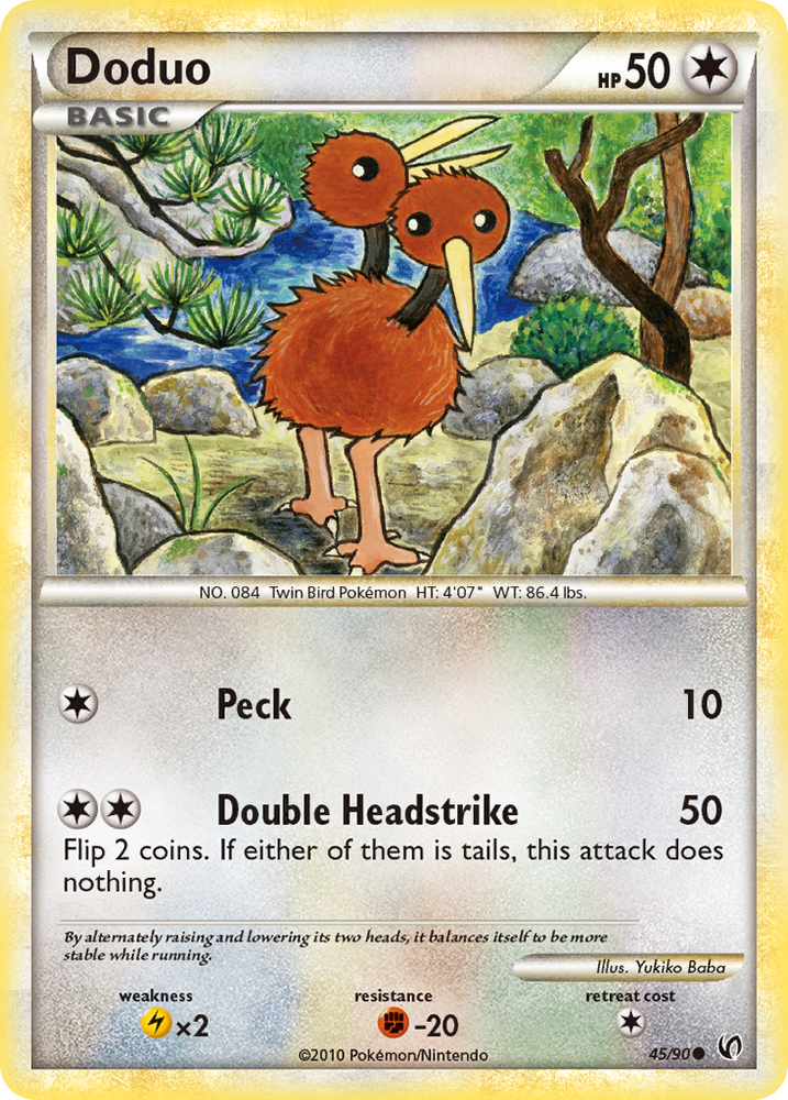 Pokemon | Doduo (45/90) [HeartGold & SoulSilver: Undaunted] | The Nerd Merchant