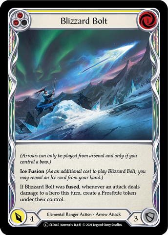 Flesh and Blood TCG | Blizzard Bolt (Yellow) [U-ELE045] (Tales of Aria Unlimited)  Unlimited Rainbow Foil | The Nerd Merchant
