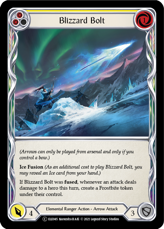 Flesh and Blood TCG | Blizzard Bolt (Yellow) [U-ELE045] (Tales of Aria Unlimited)  Unlimited Normal | The Nerd Merchant