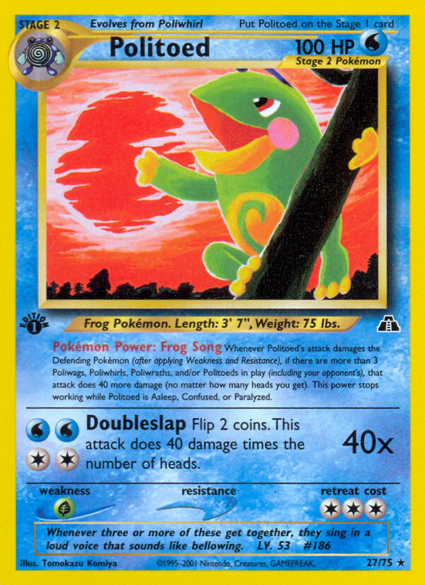 Pokemon | Politoed (27/75) [Neo Discovery 1st Edition] | The Nerd Merchant