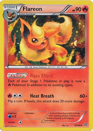 Pokemon | Flareon (13/98) (Cosmos Holo) [XY: Ancient Origins] | The Nerd Merchant