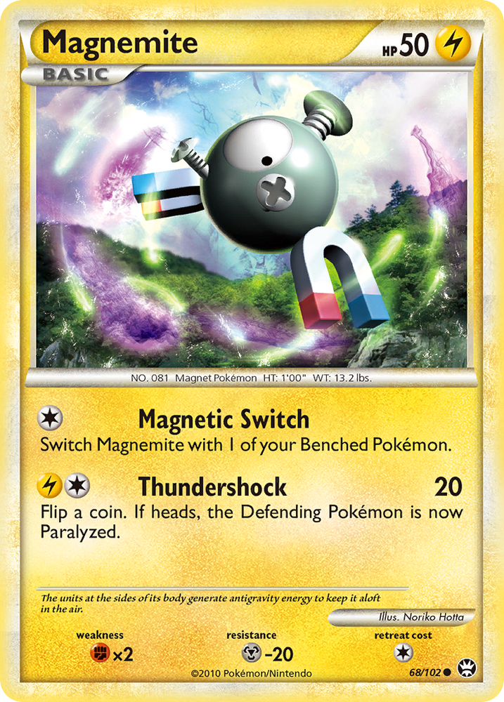 Pokemon | Magnemite (68/102) [HeartGold & SoulSilver: Triumphant] | The Nerd Merchant