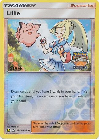 Pokemon | Lillie (125a/156) (Regional Promo Staff) [Sun & Moon: Ultra Prism] | The Nerd Merchant