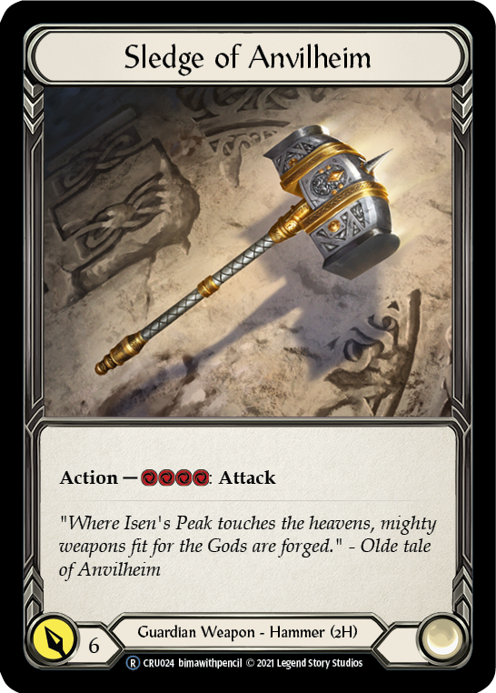 Flesh and Blood TCG | Sledge of Anvilheim [U-CRU024] (Crucible of War Unlimited)  Unlimited Rainbow Foil | The Nerd Merchant