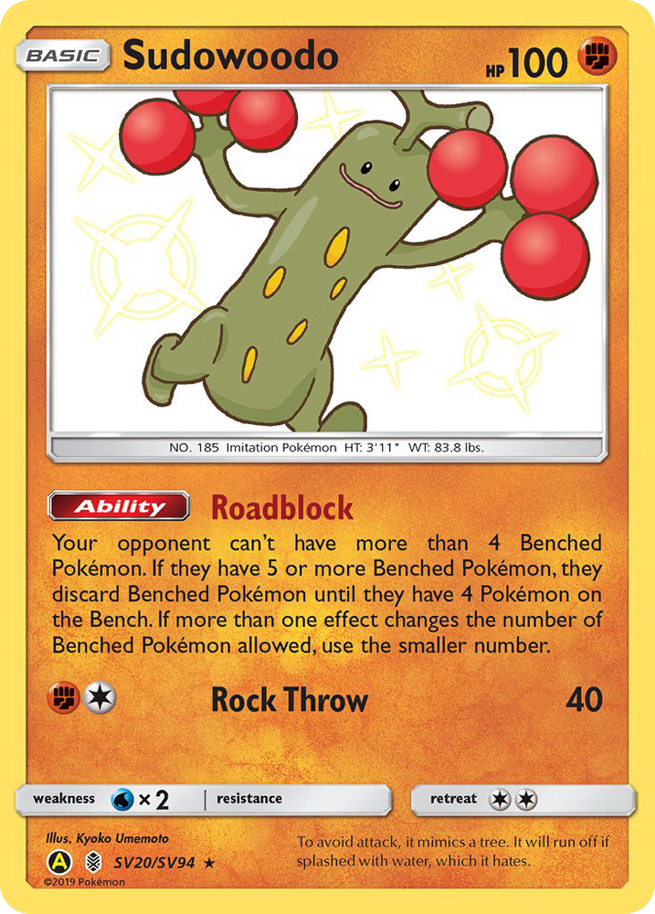 Pokemon | Sudowoodo (SV20/SV94) [Sun & Moon: Hidden Fates - Shiny Vault] | The Nerd Merchant