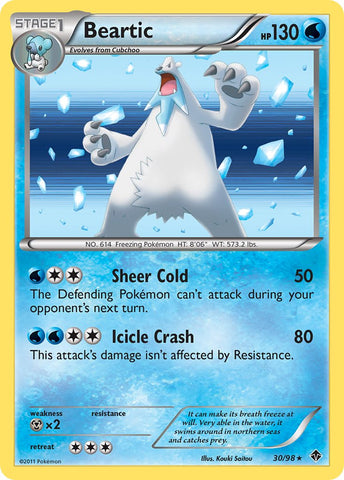 Pokemon | Beartic (30/98) (Cosmos Holo) (Blister Exclusive) [Black & White: Emerging Powers] | The Nerd Merchant