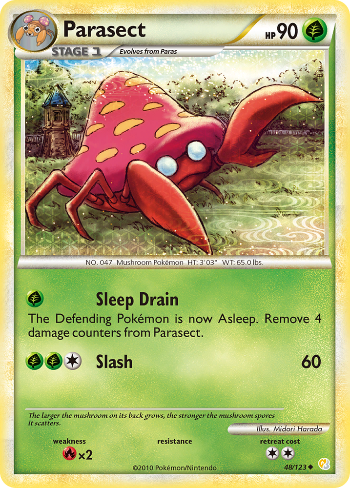 Pokemon | Parasect (48/123) [HeartGold & SoulSilver: Base Set] | The Nerd Merchant