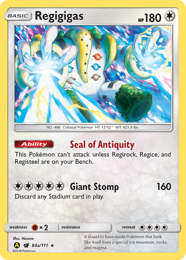 Pokemon | Regigigas (84a/111) (Alternate Art Promo) [Sun & Moon: Crimson Invasion] | The Nerd Merchant