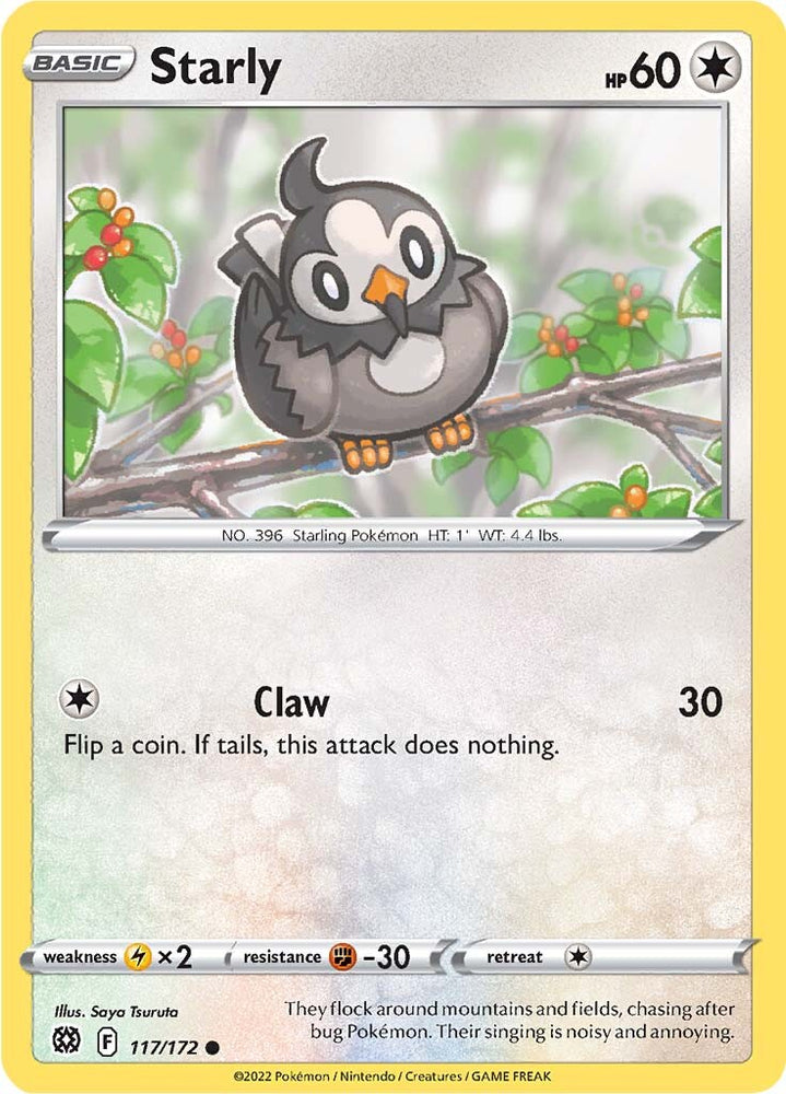 Pokemon | Starly (117/172) [Sword & Shield: Brilliant Stars] | The Nerd Merchant
