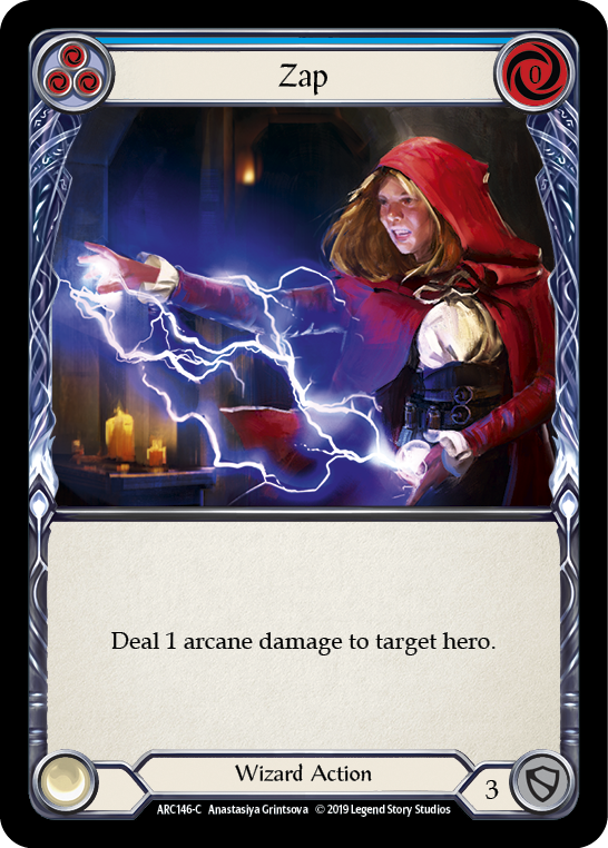 Flesh and Blood TCG | Zap (Blue) [ARC146-C] (Arcane Rising)  1st Edition Rainbow Foil | The Nerd Merchant