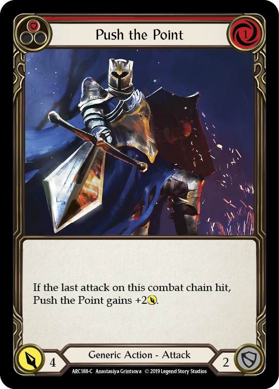 Flesh and Blood TCG | Push the Point (Red) [ARC188-C] (Arcane Rising)  1st Edition Rainbow Foil | The Nerd Merchant