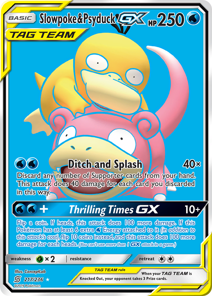 Pokemon | Slowpoke & Psyduck GX (217/236) [Sun & Moon: Unified Minds] | The Nerd Merchant