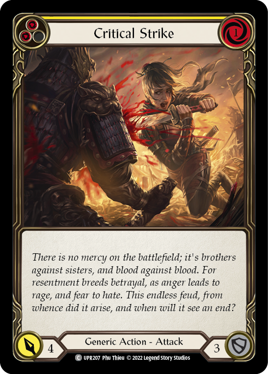 Flesh and Blood TCG | Critical Strike (Yellow) [UPR207] (Uprising)  Rainbow Foil | The Nerd Merchant