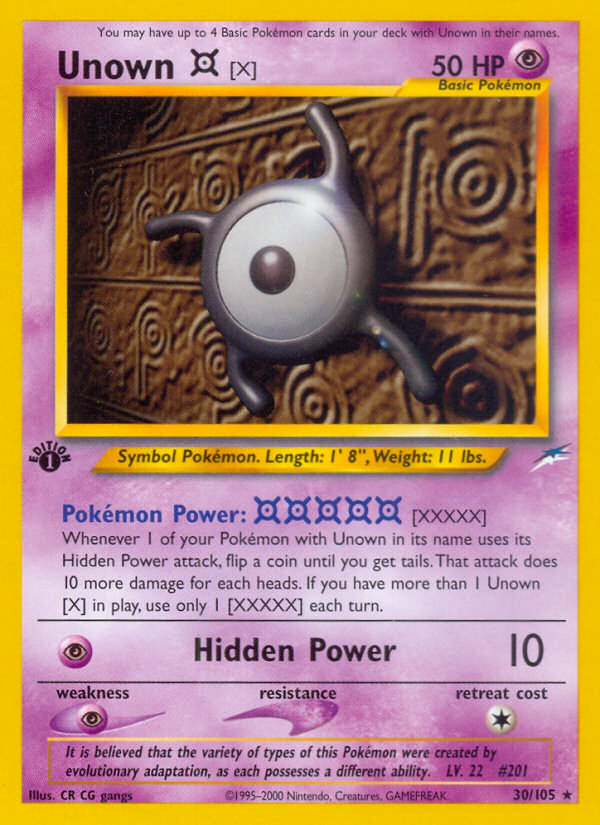 Pokemon | Unown [X] (30/105) [Neo Destiny 1st Edition] | The Nerd Merchant