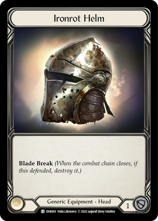Flesh and Blood TCG | Ironrot Helm [DVR003] (Classic Battles: Rhinar vs Dorinthea)  Rainbow Foil | The Nerd Merchant