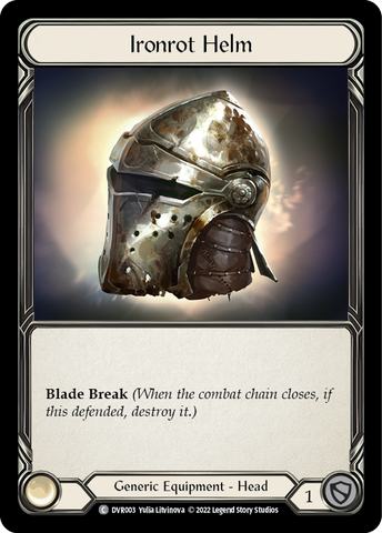 Flesh and Blood TCG | Ironrot Helm [DVR003] (Classic Battles: Rhinar vs Dorinthea)  Rainbow Foil | The Nerd Merchant