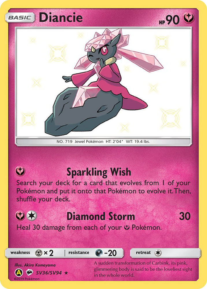 Pokemon | Diancie (SV36/SV94) [Sun & Moon: Hidden Fates - Shiny Vault] | The Nerd Merchant